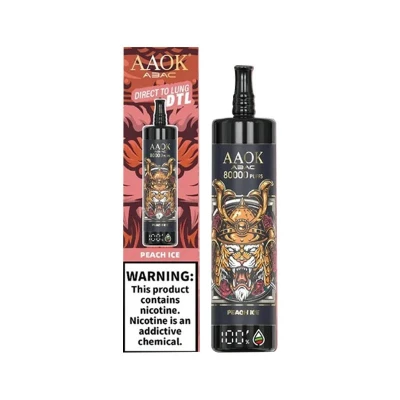 Peach Ice | AAOK SHISHA 80K Puffs Disposable Vape